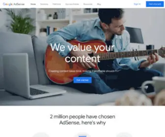 Adsense.com(Google AdSense) Screenshot