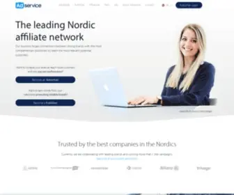 Adservicemedia.dk(The leading nordic affiliate network) Screenshot