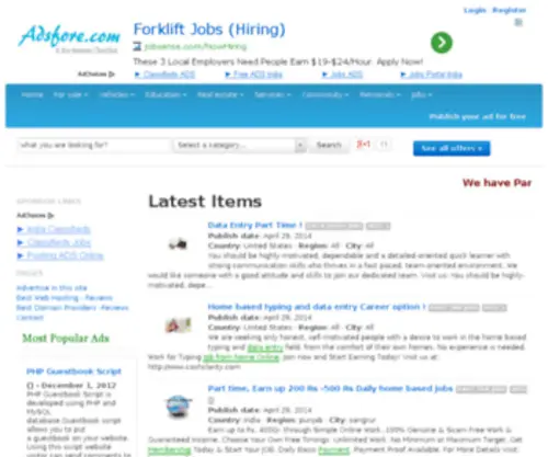 Adsfore.com(Best Online Classifieds To Post Free Ads) Screenshot