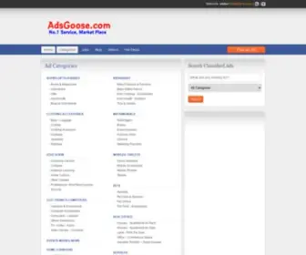 Adsgoose.com(Ads Goose offers free local classified advertising. AdsGoose) Screenshot