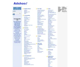 Adshoo.com(Free Classified Website) Screenshot
