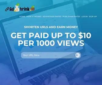 Adshrinks.com(Best & Highest Paying URL Shortener) Screenshot