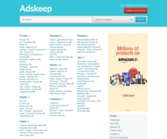 Adskeep.com(Adskeep Free Classified Site Post Your Ads) Screenshot