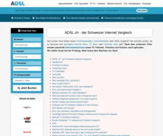 ADSL.ch(ADSL Vergleich Schweiz) Screenshot