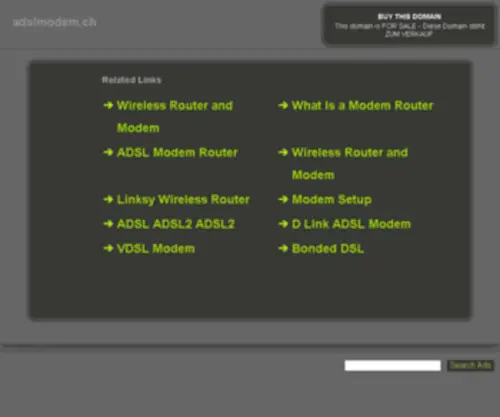 Adslmodem.ch(ADSL von Bluewin) Screenshot