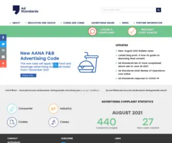 Adstandards.com.au(Ad Standards) Screenshot