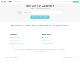 AdstXtvalidator.com(Free ads.txt validation and monitoring) Screenshot
