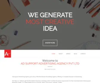 Adsupportadvertising.com(Advertising agency in Mumbai) Screenshot