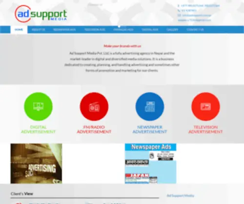 Adsupport.com.np(A Fully Advertising Agency) Screenshot