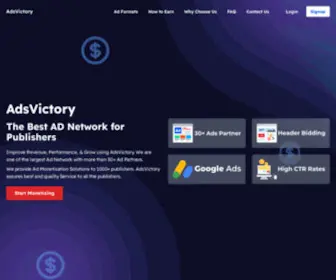 Adsvictory.com(Monetize your website with Google Adx and 30) Screenshot