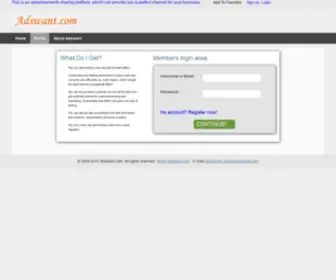 Adswant.com(Self-serve advertising platform) Screenshot