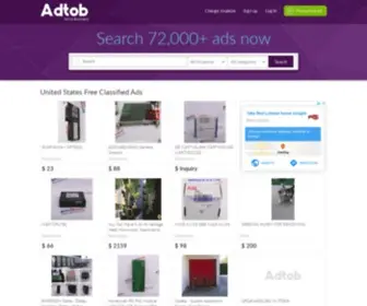 Adtob.com(Free Classified Ads United States) Screenshot