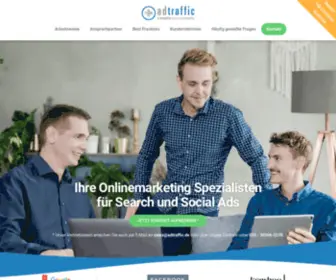 Adtraffic.de(Ihre Onlinemarketing Spezialisten für Search und Social Ads) Screenshot