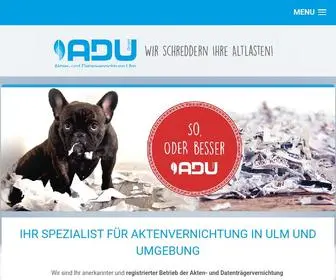 Adu-GMBH.de(Datenträgervernichtung Ulm) Screenshot