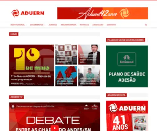 Aduern.org.br(Associação do Docentes da Universidade do Estado do Rio Grande do Norte) Screenshot