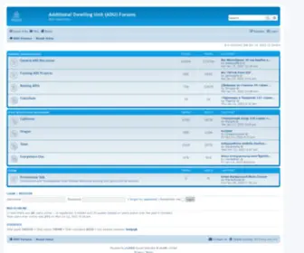 Aduforums.com(Additional Dwelling Unit (ADU) Forums) Screenshot