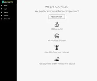 Adune.eu(CPM advertising network) Screenshot