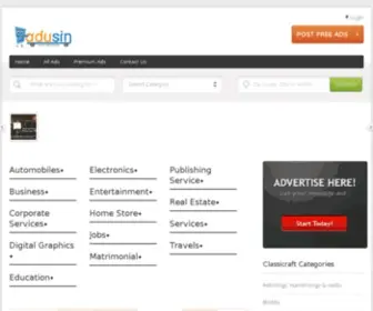 Adusin.com(Online free classified) Screenshot