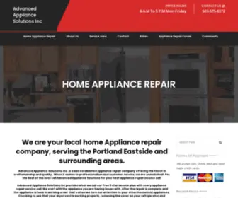 Advancedappliancesolutions.com(Appliance repair) Screenshot