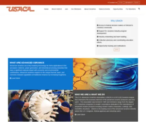 Advancedceramics.org(United States Advanced Ceramics Association) Screenshot