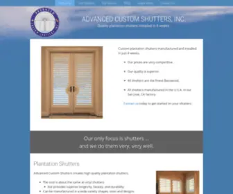 Advancedcustomshutters.com(Advanced Custom Shutters) Screenshot