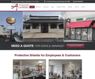 Advancedsignsawnings.com(Signs & Awnings Installation and Repair in King Of Prussia PA) Screenshot