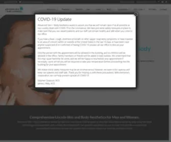 Advancedskinbody.com(Lincoln Advanced Skin + Body Aesthetics was founded to help patients look as good as they feel) Screenshot