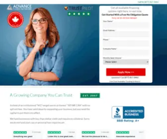 Advancefundsnetwork.ca(Business Loans & Business Financing) Screenshot