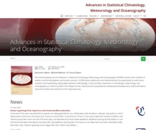 Advances-Statistical-Climatology-Meteorology-Oceanography.net(ASCMO) Screenshot