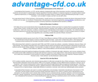 Advantage-CFD.co.uk(Computational Fluid Dynamics) Screenshot