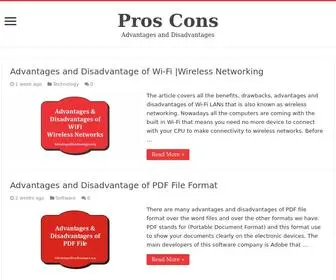 Advantagesdisadvantages.org(This website) Screenshot