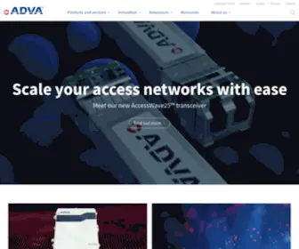 Advaoptical.com(ADVA is a company) Screenshot