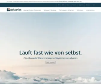 Advarics.net(Warenwirtschaftssysteme für den Lifestyle) Screenshot