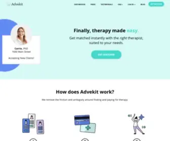Advekit.com(Therapist Matching Service) Screenshot