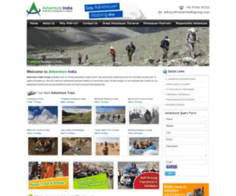 Adventureindiagroup.com(Adventure India) Screenshot