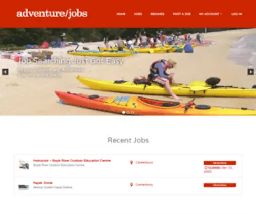 Adventurejobs.co.nz(Adventure Jobs) Screenshot