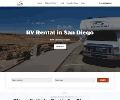 Adventurekt.com(RV Rental San Diego) Screenshot