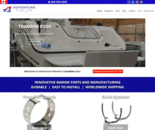 Adventuremarine.ca(Marine Products and Boat Part Supply) Screenshot