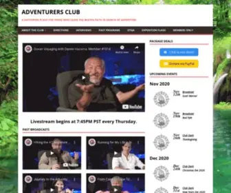 Adventurersclub.org(A gathering place for those who leave the beaten path in search of adventure) Screenshot