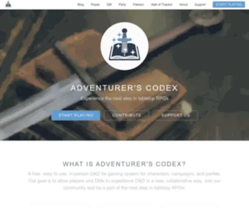 Adventurerscodex.com(A D&D 5e Online Tool) Screenshot