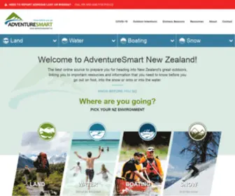 Adventuresmart.org.nz(AdventureSmart Know Before You Go) Screenshot