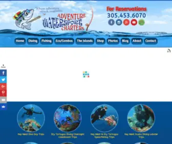 Adventurewatersportcharters.com(Dry Tortugas Fishing & Key West Private Day & Liveaboard Diving) Screenshot