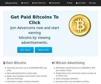 Advercoins.com(Get Paid Bitcoins To Click) Screenshot