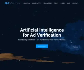 Adverifai.com(Artificial Intelligence for Ad Verification) Screenshot