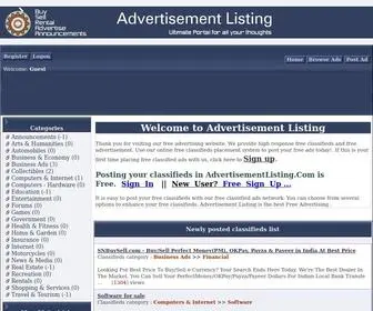 Advertisementlisting.com(Classifieds in) Screenshot