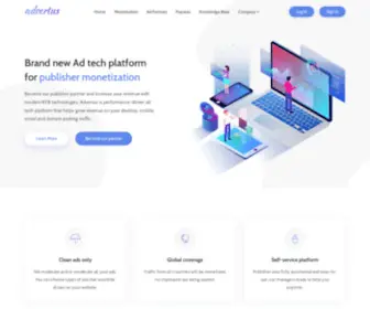 Advertus.net(Ad tech monetization tool for publishers) Screenshot