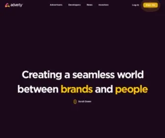 Adverty.com(Creating a seamless world between brands and people) Screenshot