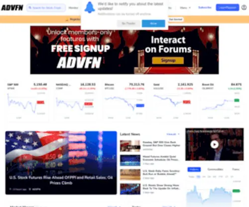 ADVFN.com(FTSE 100 Share Prices) Screenshot