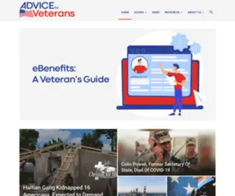 Adviceforveterans.com(Advice For Veterans' ultimate goal) Screenshot