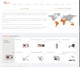 Advinurology.com(Urology Equipment Manufacturer) Screenshot